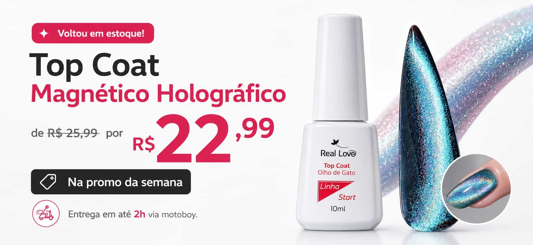 Banner de liquida de esmalte em gel