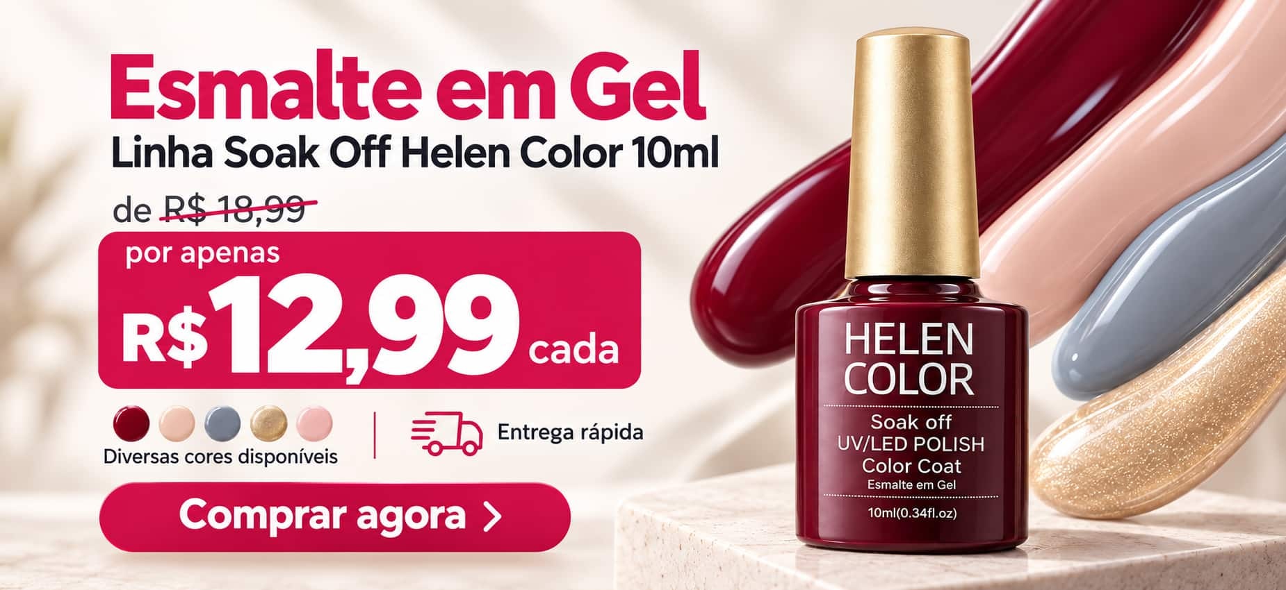 Esmalte em gel Real Love Linha Classic — oferta até 05/10/2026