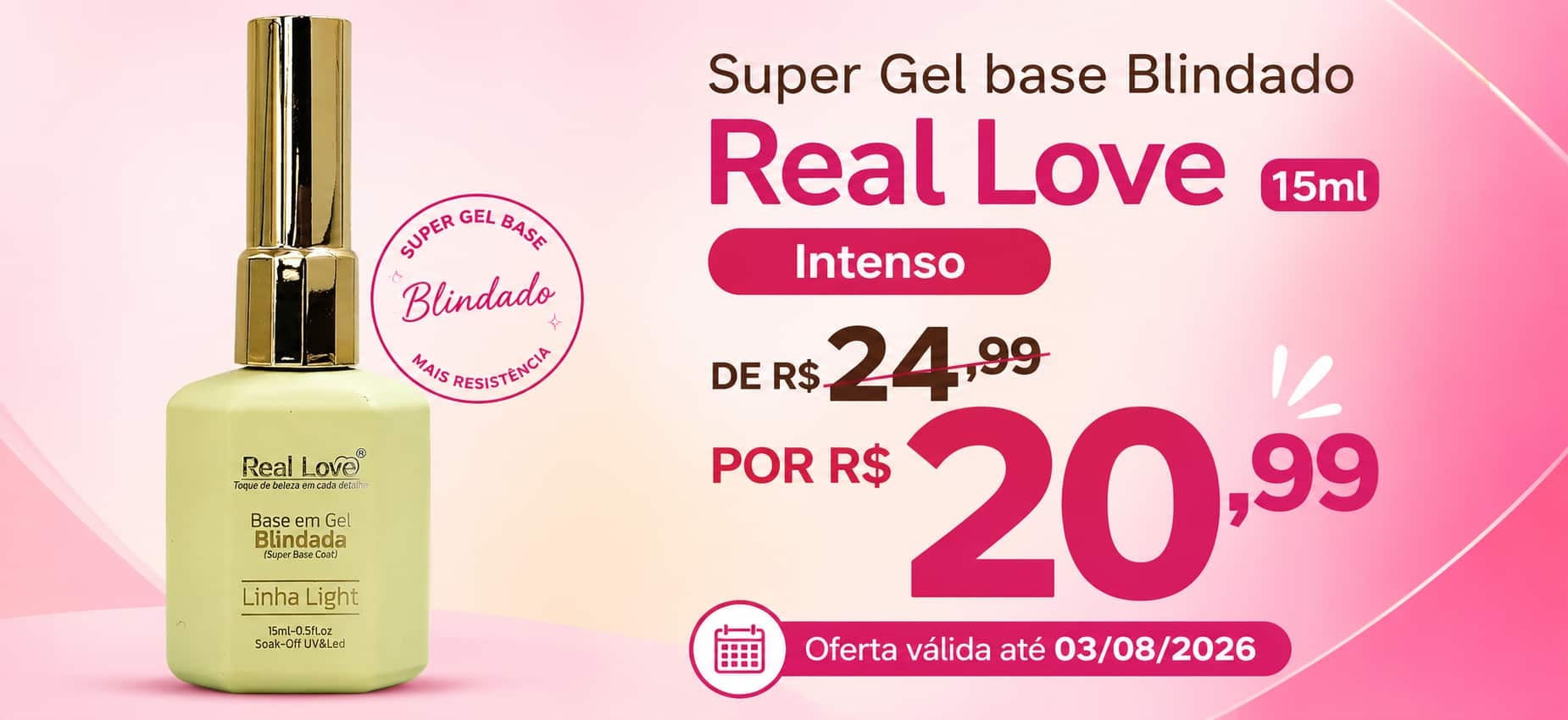 Banner de liquida de esmalte em gel