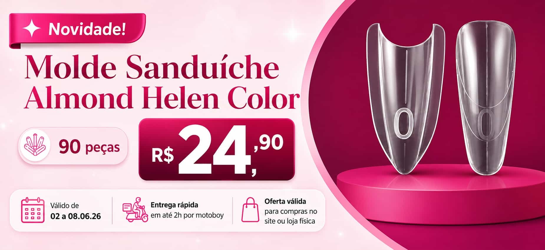 Banner de liquida de esmalte em gel