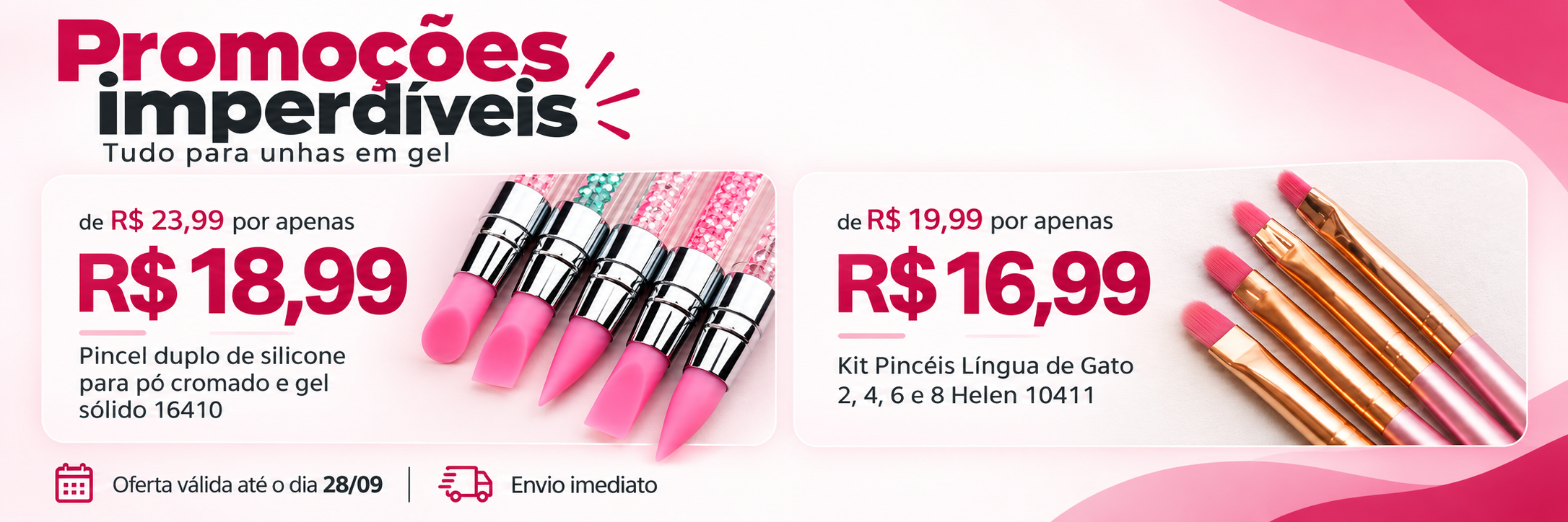 Pincel double silicone e kit língua de gato Helen Color em oferta até 28/09