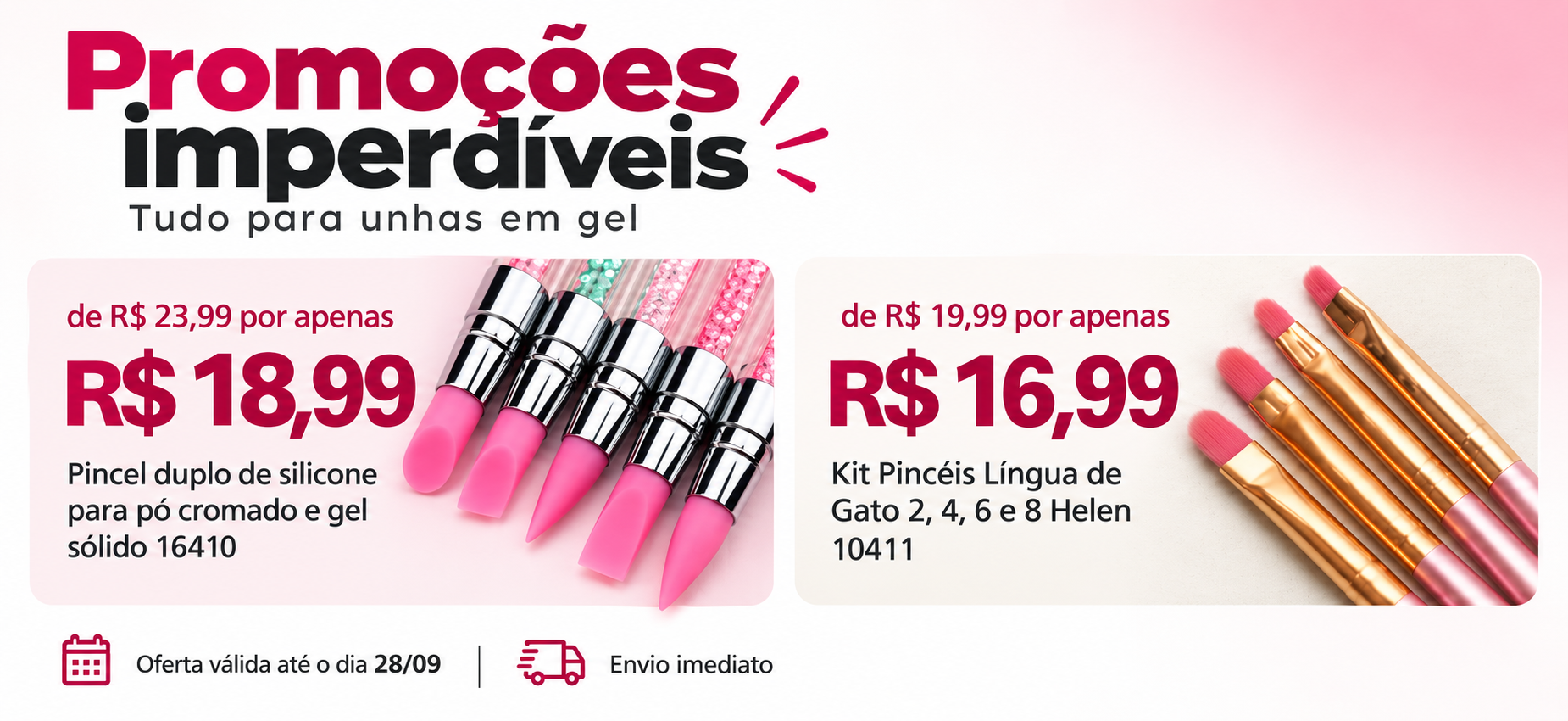 Pincel double silicone e kit língua de gato Helen Color em oferta até 28/09