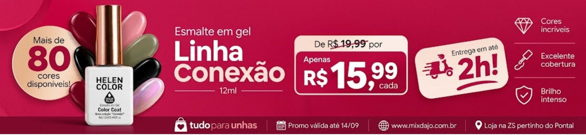 Banner fixo de promo de esmalte em gel