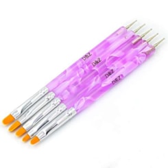 5 Pincéis lingua de gato com ponta boleador para fibra e decoração 5 Pincéis lingua de gato com ponta boleador para fibra e decoração