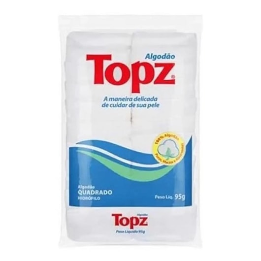 Algodão Prensado Quadrado Topz 95g para unhas