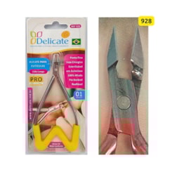 Alicate de cutículas Delicate 928 com mola M Cabo longo Alicate de cutículas Delicate 928 com mola M Cabo longo