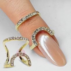 Anel para fotos de unhas Meia Lua Ajustável Anel para fotos de unhas Meia Lua Ajustável