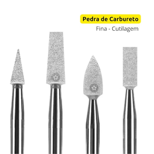 Broca de Pedra de Carbureto Branca para cutilagem - Fina para unhas