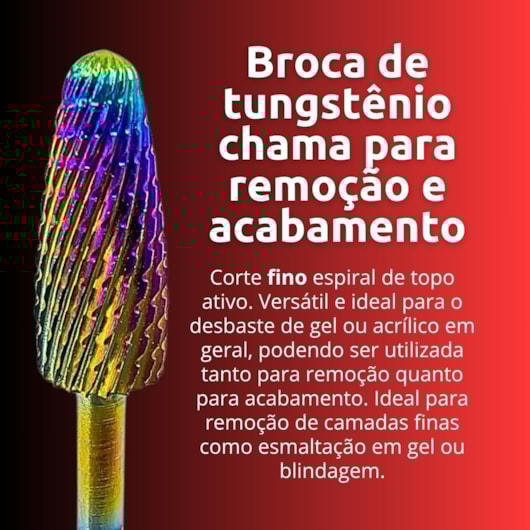 Broca de tungstênio Chama espiral corte fino para unhas