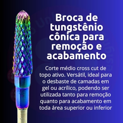 Broca De Tungstênio Cônica cor médio Topo ativo