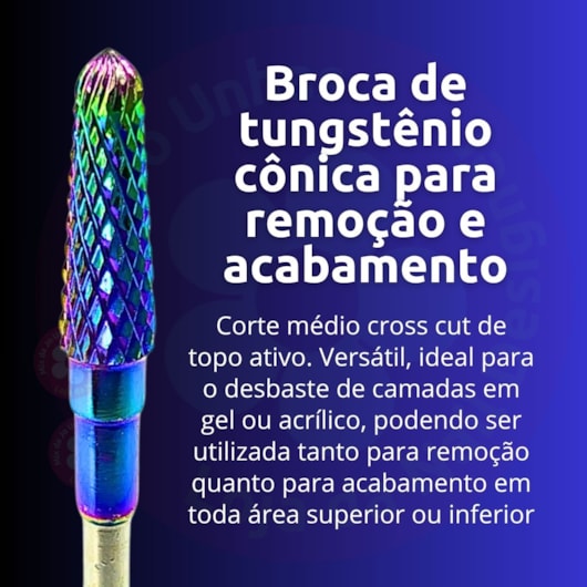Broca De Tungstênio Cônica cor médio Topo ativo para unhas