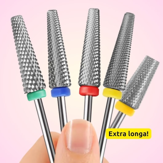 Broca de tungstênio Extra longa 717 cônica topo ativo Premium Escolha para unhas