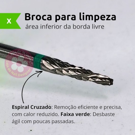 Broca de tungstênio grossa para limpeza inferior para unhas