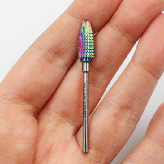 Broca de Tungstênio Helen Color Chama Corte Linear Topo Ativo para unhas