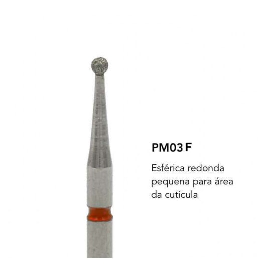 Broca diamantada brilho - PM-03F para área da cutícula para unhas