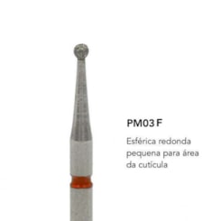 Broca diamantada brilho - PM-03F para área da cutícula Broca diamantada brilho - PM-03F para área da cutícula