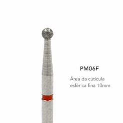 Broca diamantada brilho - PM-06F para área da cutícula Broca diamantada brilho - PM-06F para área da cutícula