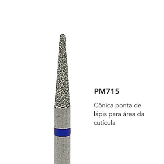 Broca diamantada brilho - PM-715 para área da cutícula para unhas