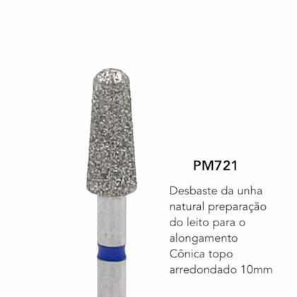 Broca diamantada brilho - PM-721 para desbaste da unha natural