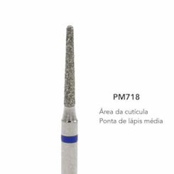 Broca Diamantada Brilho Pm718 Cônica Ponta Lápis Média Unhas Broca Diamantada Brilho Pm718 Cônica Ponta Lápis Média Unhas