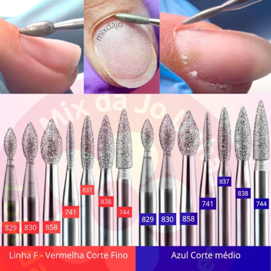 Broca Diamantada Chama Catálogo Modelo:Média 858 para unhas