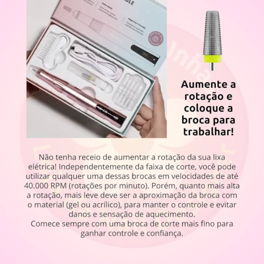 Broca para unhas cônica de tungstênio 717 Escolha Cor:Amarela para unhas