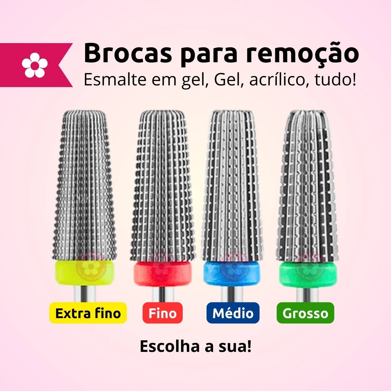 Broca para unhas cônica de tungstênio Amarela