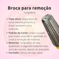 Broca para unhas cônica de tungstênio para remoção Escolha