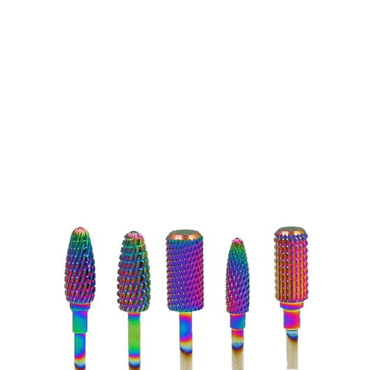 Broca Revestida em Tungstênio Coloridas - Chama Corte Espiral (Média) para unhas