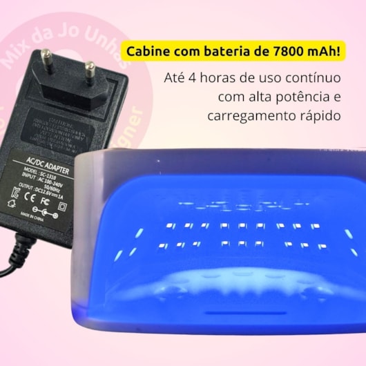 Cabine de unha a bateria UV/lED 108W 36 Leds Touch D&Z S10 para unhas