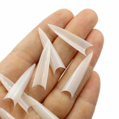 Caixa com 120 Tips Stiletto Natural Caixa com 120 Tips Stiletto Natural