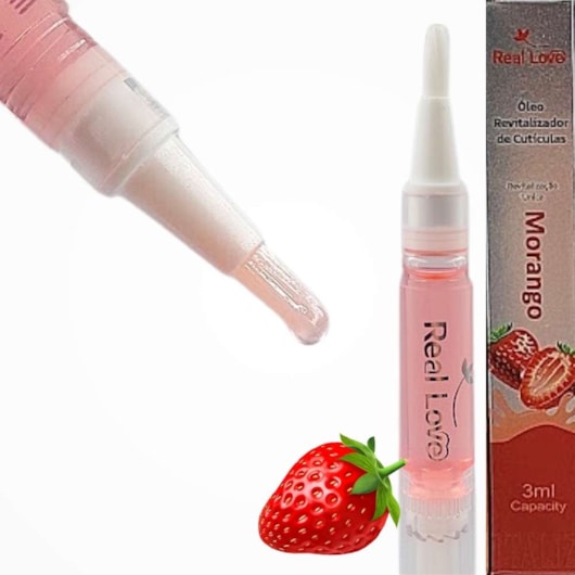 Caneta hidratante de cutículas 3ml Real Love Morango para unhas