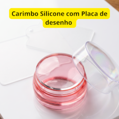 Carimbo de Silicone Transparente para Unhas com 2 Placas Sortidas