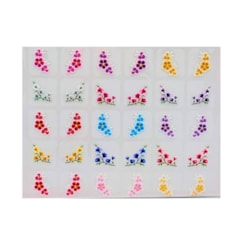 Cartela Película para unhas flores cantinhos 3d 15 pares Cartela Película para unhas flores cantinhos 3d 15 pares