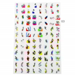 Cartelão Películas 3D Para Unhas Loja Pérola Modelo: 03 Cartelão Películas 3D Para Unhas Loja Pérola Modelo: 03