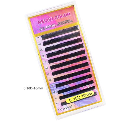 Cílios postiço Helen Color Curvatura D Tamanho: 0.10d-10mm
