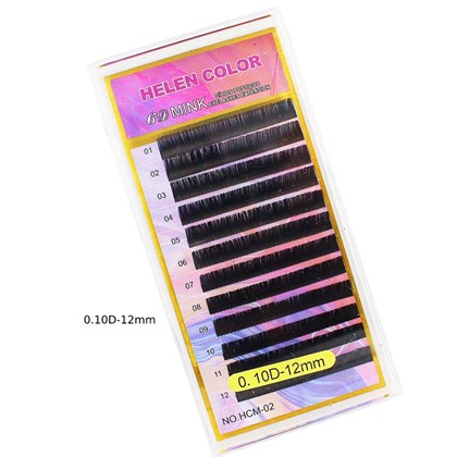 Cílios postiço Helen Color Curvatura D Tamanho: 0.10d-12mm
