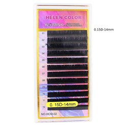 Cílios postiço Helen Color Curvatura D Tamanho: 0.15d-14mm