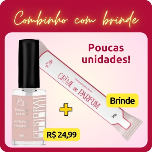 Combinho Desidrat e Creme de parfum para unhas