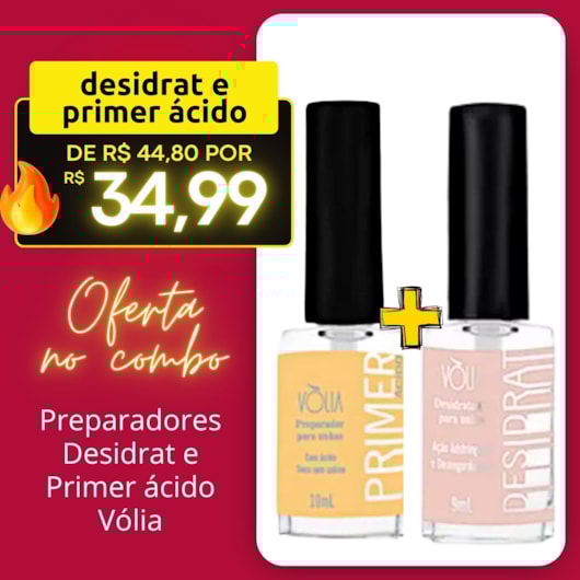 Combo Desidrat e Primer ácido Vòlia para unhas