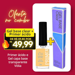 Combo gel base e primer ácido Vòlia Combo gel base e primer ácido Vòlia
