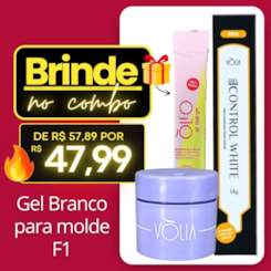 Combo Gel Control White Pote e Óleo de cutículas Volia
