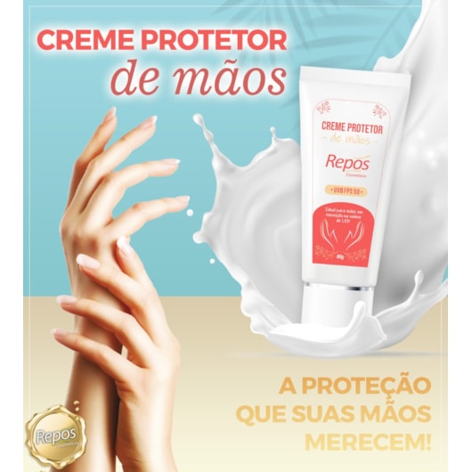 Creme Protetor de Mãos Repos 60g UVB FPS 50 para unhas