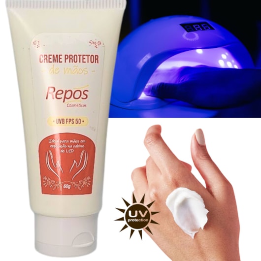 Creme Protetor de Mãos Repos 60g UVB FPS 50 para unhas