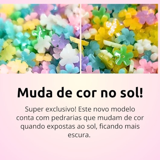 Disco de pedrarias flores Jasmim com caviar para unhas