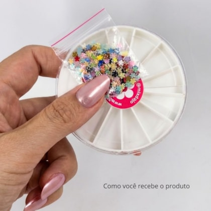 Disco de pedrarias flores Jasmim com caviar