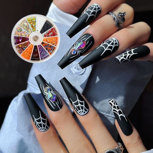 Disco de pedrarias Halloween para unhas