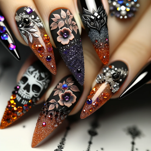 Disco de pedrarias Halloween para unhas