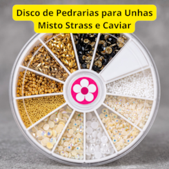 Disco de Pedrarias para Unhas Misto Strass e Caviar | Mix da Jo Disco de Pedrarias para Unhas Misto Strass e Caviar | Mix da Jo