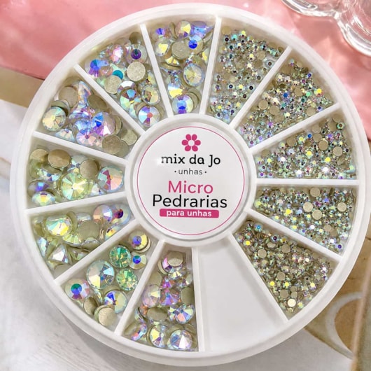 Disco de Strass Cristal Furta cor de Vidro Alta qualidade 3 tamanhos para unhas